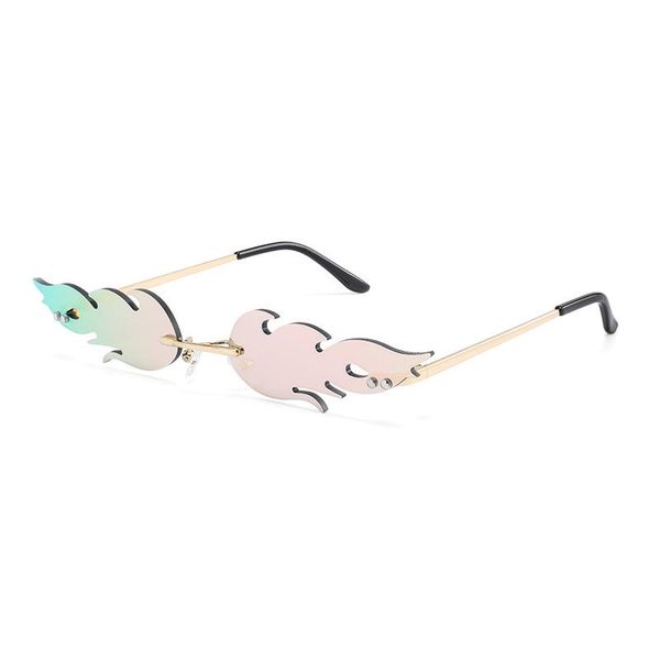 sunglasses luxury fashion fire flame women rimless wave sun glasses metal shades for vintage mirror eyewear uv400, White;black
sunglasses luxury fashion fire flame women rimless wave sun glasses metal shades for vintage mirror eyewear uv400, White;black