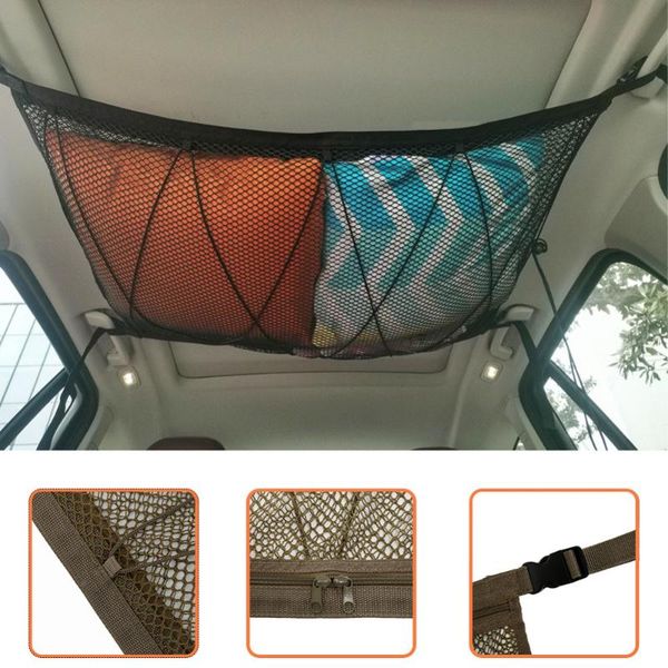 net car roof storage pocket - universal interior cargo bag with trunk zipper organizer
net car roof storage pocket - universal interior cargo bag with trunk zipper organizer