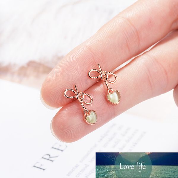 925 sterling silver sweet rose gold color hollow bowknot earrings opal heart stud earrings for women girl gift s-e774, Golden;silver
925 sterling silver sweet rose gold color hollow bowknot earrings opal heart stud earrings for women girl gift s-e774, Golden;silver