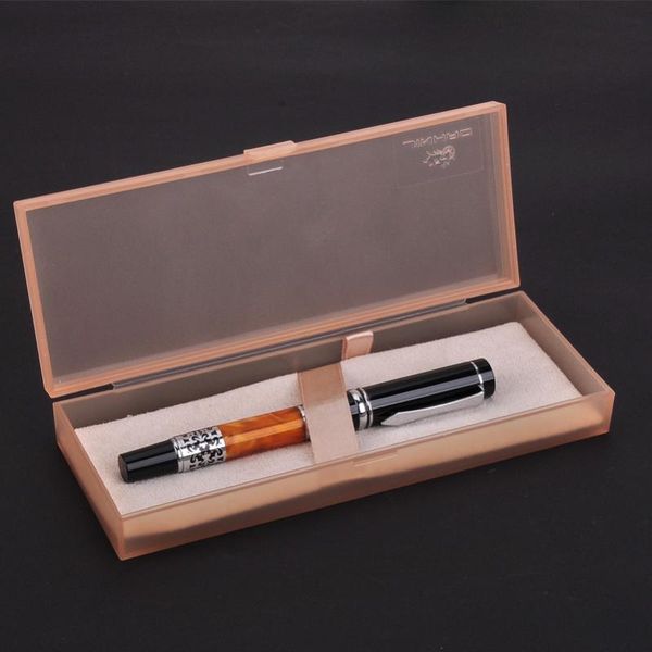 high-end business gift pens black-orange bookworm 675 silver flower amber celluloid fountain pen with a case
high-end business gift pens black-orange bookworm 675 silver flower amber celluloid fountain pen with a case