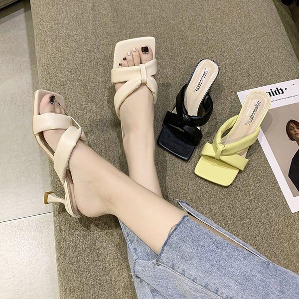 shoes woman 2021 slippers heels luxury slides square toe pantofle shallow high designer thin soft summer rubber bonded, Black
shoes woman 2021 slippers heels luxury slides square toe pantofle shallow high designer thin soft summer rubber bonded, Black