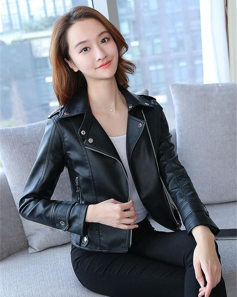 women's jackets women moto biker oversize pu leather coat korean style slim fit long sleeve lapel neck zipper jacket for, Black;brown
women's jackets women moto biker oversize pu leather coat korean style slim fit long sleeve lapel neck zipper jacket for, Black;brown