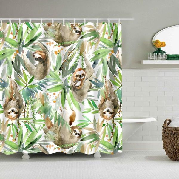 tropical plant shower curtain green leaf sloth bath accessories set with 12 hooks waterproof polyester fabric bathroom decor curtains
tropical plant shower curtain green leaf sloth bath accessories set with 12 hooks waterproof polyester fabric bathroom decor curtains