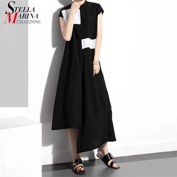 new summer woman sleeveless asymmetrical long black sun dress patches design female stylish casual tank dress sundress robe 1333 210331, Black;gray
new summer woman sleeveless asymmetrical long black sun dress patches design female stylish casual tank dress sundress robe 1333 210331, Black;gray