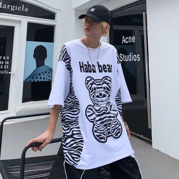 t shirt spring collarless short sleeve casual pullover geometric pattern white youth cartoon korean summer, White;black
t shirt spring collarless short sleeve casual pullover geometric pattern white youth cartoon korean summer, White;black