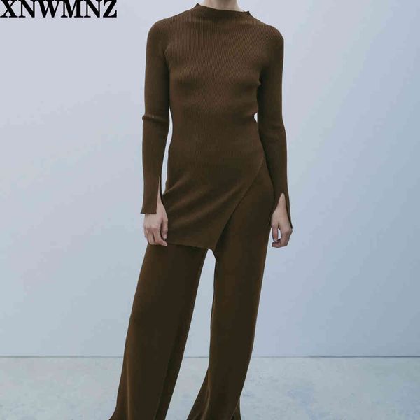 xnwmnz za women fashion long knit vintage elegant high neck sleeve side vents hem ribbed female chic pullovers 210513, White;black
xnwmnz za women fashion long knit vintage elegant high neck sleeve side vents hem ribbed female chic pullovers 210513, White;black
