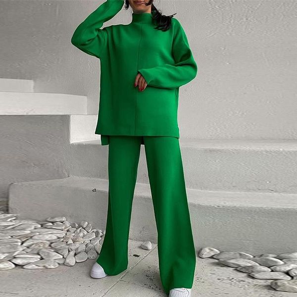 women's two piece pants knitted sweater suit set casual slim high waist wide leg sets female autumn winter outwear, White
women's two piece pants knitted sweater suit set casual slim high waist wide leg sets female autumn winter outwear, White
