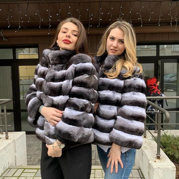 women's fur & faux fursarcar elegant slim real rex imitate chinchilla jacket natural coat mandarin collar woman, Black
women's fur & faux fursarcar elegant slim real rex imitate chinchilla jacket natural coat mandarin collar woman, Black