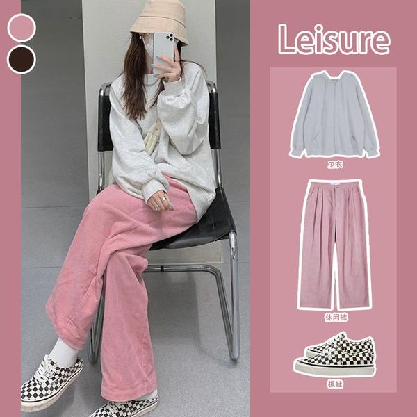 women's pants & capris pink corduroy autumn and winter slimming all-match baggy straight trousers high waist wide leg, Black;white
women's pants & capris pink corduroy autumn and winter slimming all-match baggy straight trousers high waist wide leg, Black;white