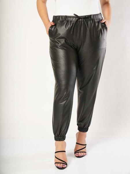 plus size pants relaxed fit elastic waist faux leather woven fabric trousers casual style for women 4xl 5xl 6xl 2 color options, Black
plus size pants relaxed fit elastic waist faux leather woven fabric trousers casual style for women 4xl 5xl 6xl 2 color options, Black