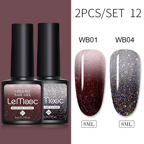 nail gel lemooc polish 2pcs/set color 8ml temperature change glitter semi permanant uv led varnishes, Red;pink
nail gel lemooc polish 2pcs/set color 8ml temperature change glitter semi permanant uv led varnishes, Red;pink