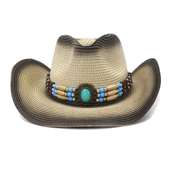 wide brim hats sun hat for women summer fashion british style western seaside beach female spray paint cowboy straw ha hz49, Blue;gray
wide brim hats sun hat for women summer fashion british style western seaside beach female spray paint cowboy straw ha hz49, Blue;gray
