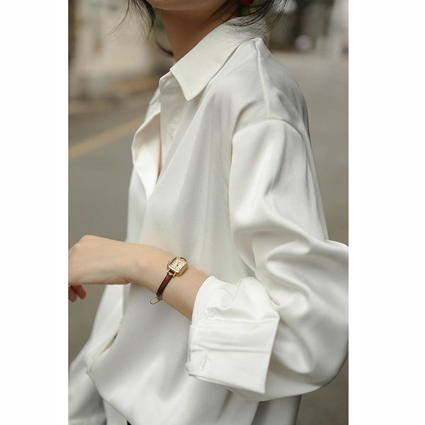 women's blouses & shirts button up satin silk women tunic vintage blouse 3 colors official lady long sleeves turn down collar female lo, White
women's blouses & shirts button up satin silk women tunic vintage blouse 3 colors official lady long sleeves turn down collar female lo, White