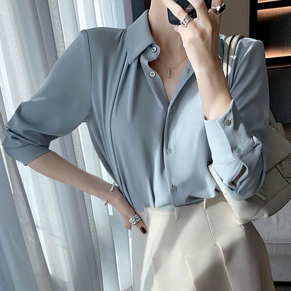 women's blouses & shirts fashion elegant ol long sleeve women blouse casual loose soft all match 2021 turn down collar single breasted, White
women's blouses & shirts fashion elegant ol long sleeve women blouse casual loose soft all match 2021 turn down collar single breasted, White