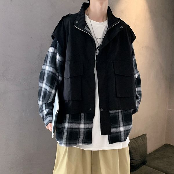 men's jackets autumn plaid fashion retro fake two-piece casual mens streetwear wild loose hip-hop bomber men m-2xl bw7b, Black;brown
men's jackets autumn plaid fashion retro fake two-piece casual mens streetwear wild loose hip-hop bomber men m-2xl bw7b, Black;brown