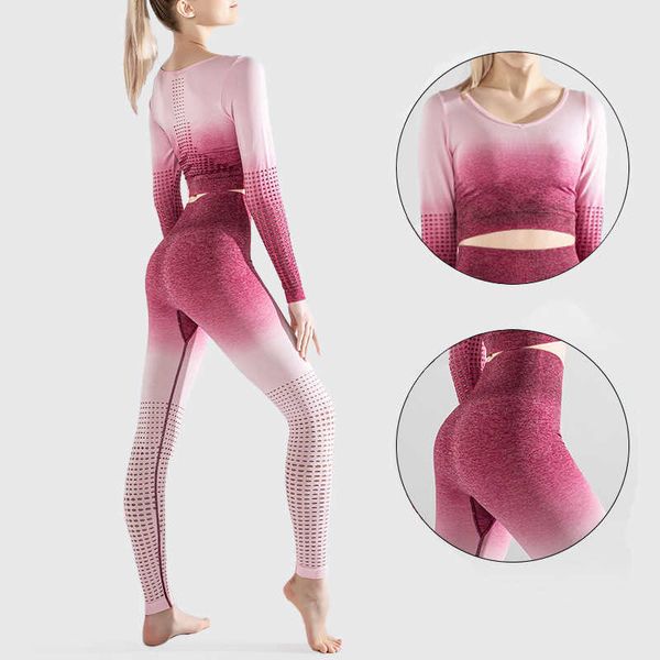 tracksuits yoga long sleeve trousers gradual seamless tight mesh fitness suit, Gray
tracksuits yoga long sleeve trousers gradual seamless tight mesh fitness suit, Gray