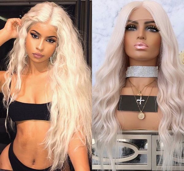 Platinum Blonde Synthetic Lace Front Wig Long Wavy Cosplay Hair Heat Resistant Fiber Glueless Daily Wigs for Women 24 Inches, Blonde color like picture show
Platinum Blonde Synthetic Lace Front Wig Long Wavy Cosplay Hair Heat Resistant Fiber Glueless Daily Wigs for Women 24 Inches, Blonde color like picture show
