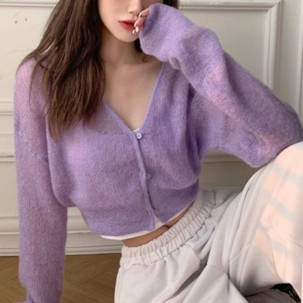 women's knits & tees v-neck soft sweater cardigan jacket thin female 2021 spring and autumn cashmere mohair short slim long sleeve, White
women's knits & tees v-neck soft sweater cardigan jacket thin female 2021 spring and autumn cashmere mohair short slim long sleeve, White