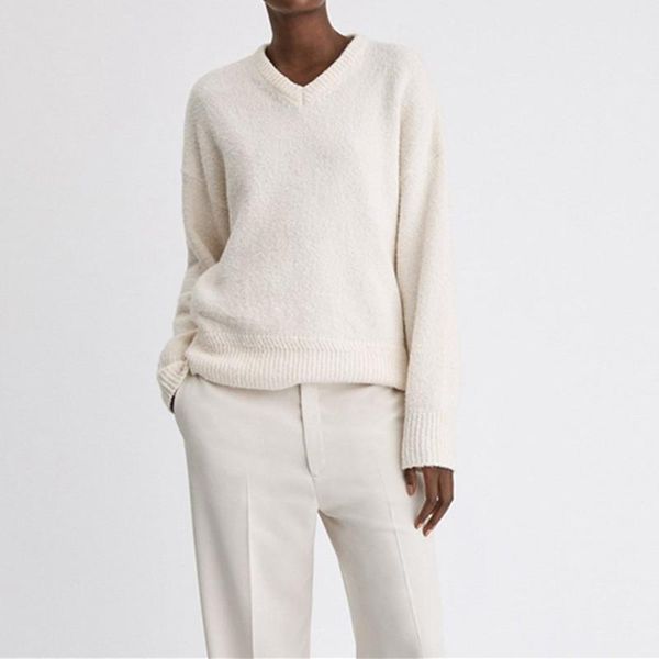 women's sweaters women v-neck white knitted sweater long sleeve loose ladies all-match knitwear jumpers female casual pullover 2021, White;black
women's sweaters women v-neck white knitted sweater long sleeve loose ladies all-match knitwear jumpers female casual pullover 2021, White;black