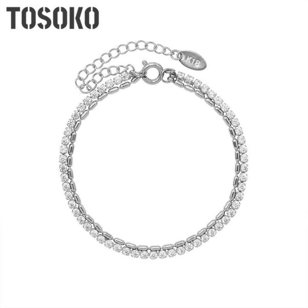 link, chain tosoko stainless steel jewelry shiny zircon double layer bracelet millet beads women's fashion bse261, Black
link, chain tosoko stainless steel jewelry shiny zircon double layer bracelet millet beads women's fashion bse261, Black