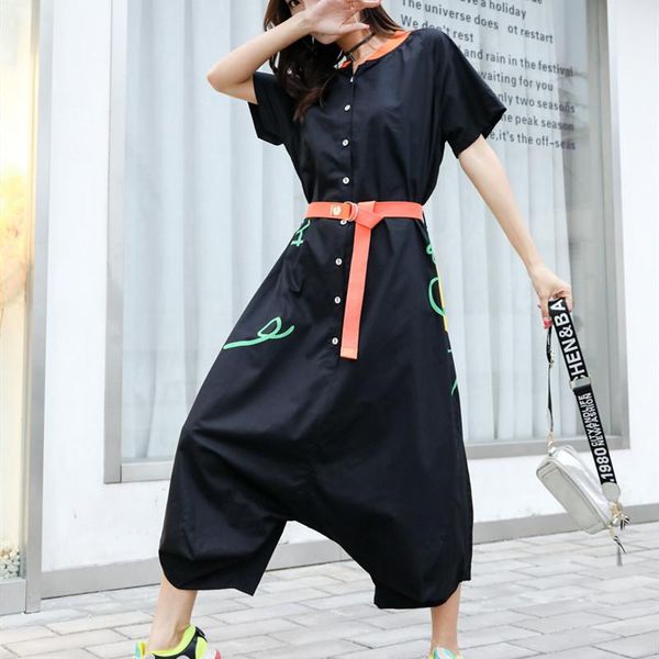 women's jumpsuits & rompers hip hop design letter printed jumpsuit casual short sleeve romper one piece overalls, Black;white
women's jumpsuits & rompers hip hop design letter printed jumpsuit casual short sleeve romper one piece overalls, Black;white