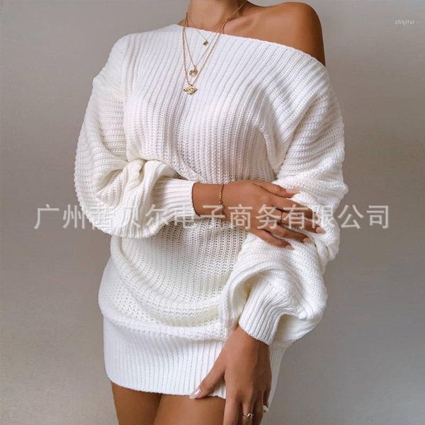 long lantern sleeve sweater pullover women's autumn winter solid color off-shoulder sweaters, White;black
long lantern sleeve sweater pullover women's autumn winter solid color off-shoulder sweaters, White;black