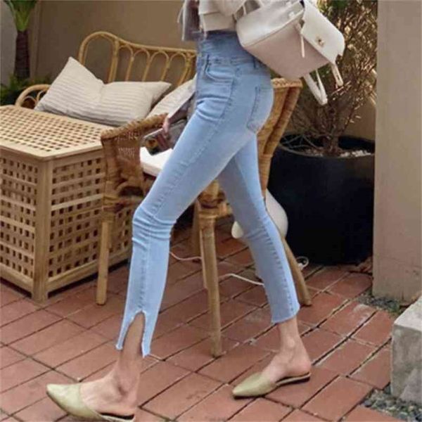womengaga three-button high waist jean's summer tight-fitting blue thin trousers split elastic pencil pants iy8o 210603
womengaga three-button high waist jean's summer tight-fitting blue thin trousers split elastic pencil pants iy8o 210603