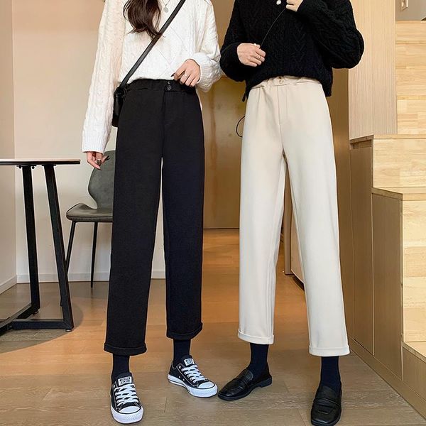 winter thicken women pencil pants plus size wool female autumn high waist loose trousers capris good fabric women's &, Black;white
winter thicken women pencil pants plus size wool female autumn high waist loose trousers capris good fabric women's &, Black;white