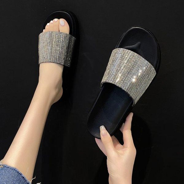 platform slippers women wear a summer style of diamond fashion sandal shoes, Black
platform slippers women wear a summer style of diamond fashion sandal shoes, Black