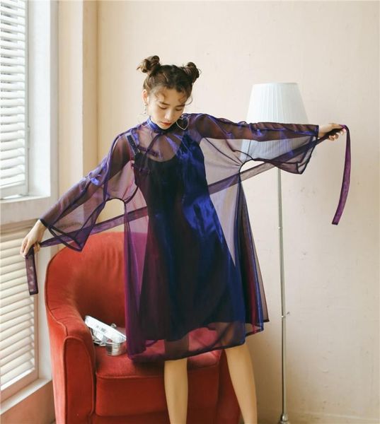 casual dresses 2021summer long sleeve vintage see through bling clear laser hologram dress sunscreen sunproof lolita cute kawayi, Black;gray
casual dresses 2021summer long sleeve vintage see through bling clear laser hologram dress sunscreen sunproof lolita cute kawayi, Black;gray