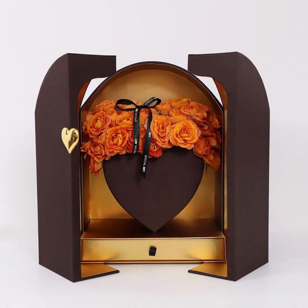 gold heart fabric high-end double door surprise fashion valentine day flower arrangement gift box with drawer wrap
gold heart fabric high-end double door surprise fashion valentine day flower arrangement gift box with drawer wrap