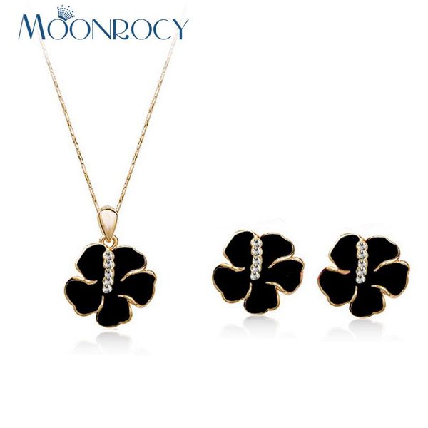 earrings & necklace moonrocy rose gold color austrian cz crystal black flower and earring jewelry set for women gift, Silver
earrings & necklace moonrocy rose gold color austrian cz crystal black flower and earring jewelry set for women gift, Silver