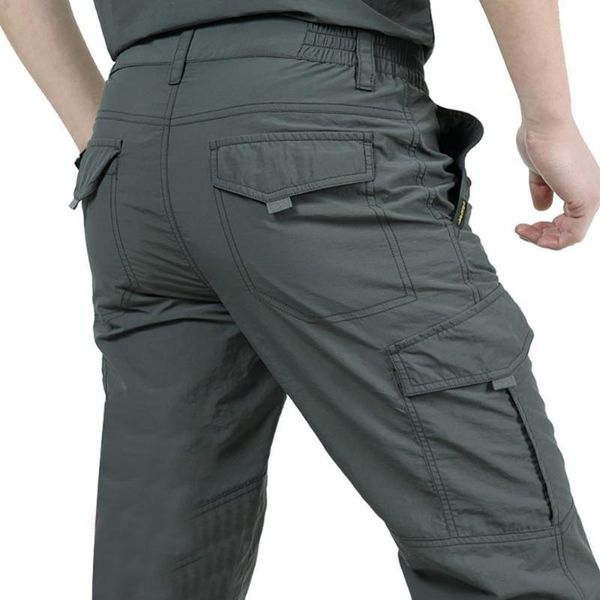 men's pants men solid color quick dry thin multi-pocket long cargo outdoor trousers, Black
men's pants men solid color quick dry thin multi-pocket long cargo outdoor trousers, Black