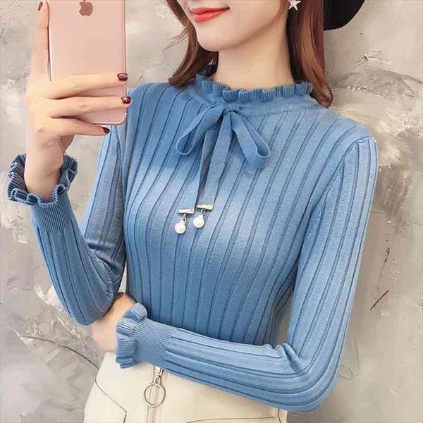 bowknot ruffled sweater womens pullover autumn winter turtleneck vintage slim elasticity knitted sweater female, White;black
bowknot ruffled sweater womens pullover autumn winter turtleneck vintage slim elasticity knitted sweater female, White;black