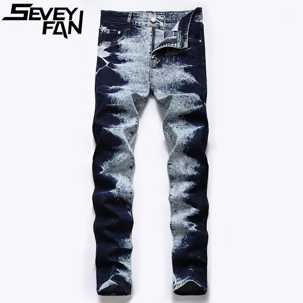 men's jeans seveyfan fashion tie dye printed color contrast stretch straight fit denim pants trendy urban for male, Blue
men's jeans seveyfan fashion tie dye printed color contrast stretch straight fit denim pants trendy urban for male, Blue