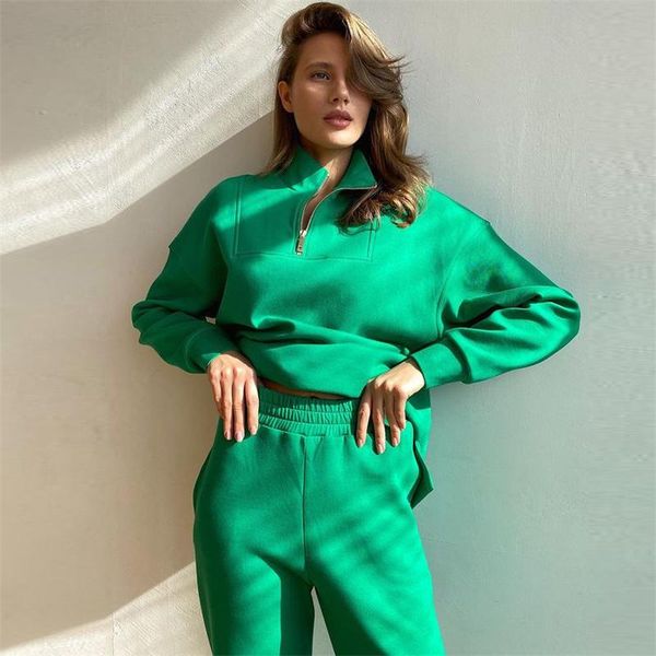 women's two piece pants 2021 autumn winter zipper sweatshirt trousers two-piece suit women sports casual loose long sleeve sweatpants, White
women's two piece pants 2021 autumn winter zipper sweatshirt trousers two-piece suit women sports casual loose long sleeve sweatpants, White