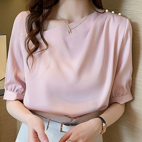 women's blouses & shirts blusas femme short sleeve blouse women mujer de moda 2021 v-neck chiffon shirt e914, White
women's blouses & shirts blusas femme short sleeve blouse women mujer de moda 2021 v-neck chiffon shirt e914, White