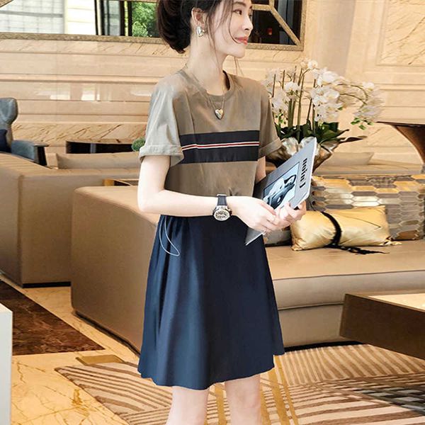 casual stitching fake two-piece drs small woman slim short sleeve t-shirt skirt summer 2021, Black;gray
casual stitching fake two-piece drs small woman slim short sleeve t-shirt skirt summer 2021, Black;gray