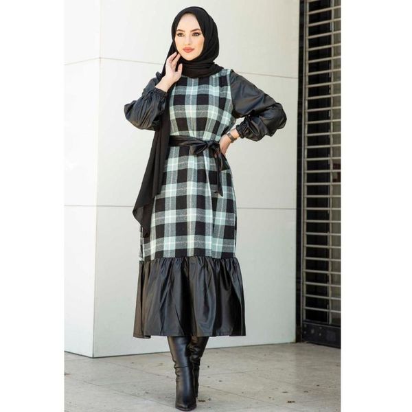 ethnic clothing plaid belted dress zero collar long sleeve leather detailed winter autumn women muslim fashion hijab turkey dubai, Red
ethnic clothing plaid belted dress zero collar long sleeve leather detailed winter autumn women muslim fashion hijab turkey dubai, Red