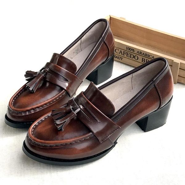 brown tassel mid-heel 5cm loafers large size oxford women's shoes casual handmade leather sales fashion moccasins dress, Black
brown tassel mid-heel 5cm loafers large size oxford women's shoes casual handmade leather sales fashion moccasins dress, Black