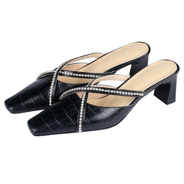 genuine leather square toe high heel shollow diamond fashion vintage simple style slip on sandals women l73, Black
genuine leather square toe high heel shollow diamond fashion vintage simple style slip on sandals women l73, Black