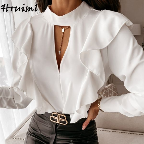 women blouses long sleeve ruffles for fashion plus size female shirts autumn s clothing office lady 210513, White
women blouses long sleeve ruffles for fashion plus size female shirts autumn s clothing office lady 210513, White