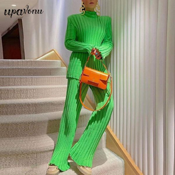 women's two piece pants cotton casual women knitted sets slim outfits striped turtleneck sweater and elastic pant suits, White
women's two piece pants cotton casual women knitted sets slim outfits striped turtleneck sweater and elastic pant suits, White