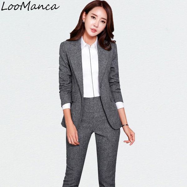 autumn winter professional women pants suits set black gray plus size fashion female long sleeve formal blazer with pant women's two pi, White
autumn winter professional women pants suits set black gray plus size fashion female long sleeve formal blazer with pant women's two pi, White