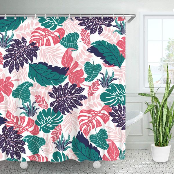 pink green tropical leaf shower curtain with 12 hooks, decorative fabric bath curtain bathroom accessories, machine washable,
pink green tropical leaf shower curtain with 12 hooks, decorative fabric bath curtain bathroom accessories, machine washable,