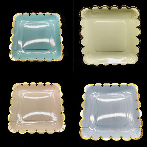 packaging dinner service 10pcs/lot metallic square plates paper solid color themed disposable dishes
packaging dinner service 10pcs/lot metallic square plates paper solid color themed disposable dishes