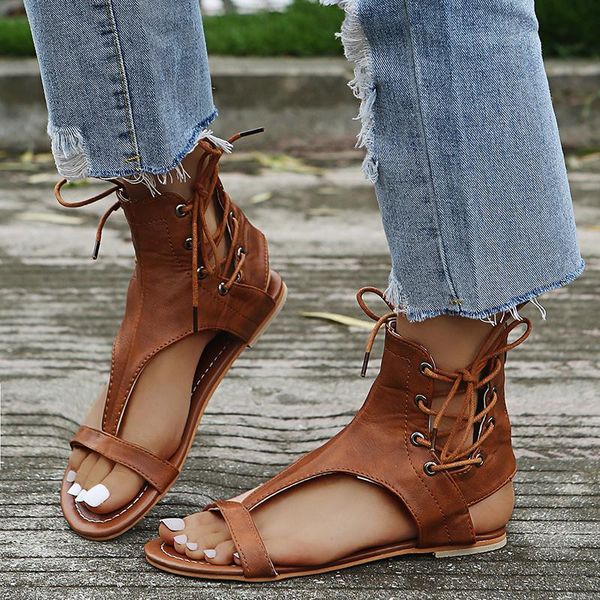sandals vintage women's leather flat women beach shoes plus size 43 summer fashion brown cross strap female, Black
sandals vintage women's leather flat women beach shoes plus size 43 summer fashion brown cross strap female, Black