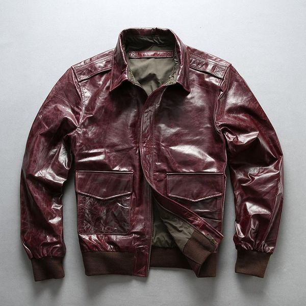 flight oil wax cow jacket bright brown fashion pilot leather coat for men slim fit short coats men's & faux, Black
flight oil wax cow jacket bright brown fashion pilot leather coat for men slim fit short coats men's & faux, Black