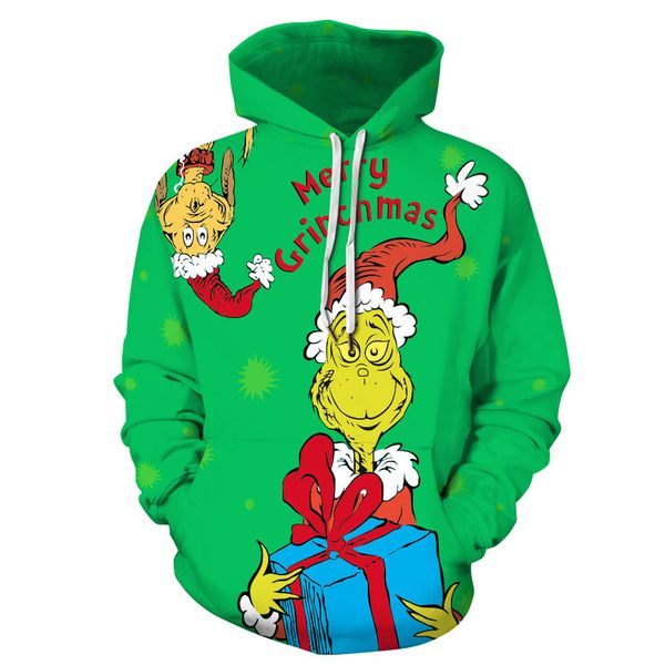 autumn and winter new christmas element hoodie 3d digital printing loose pullover, Black
autumn and winter new christmas element hoodie 3d digital printing loose pullover, Black