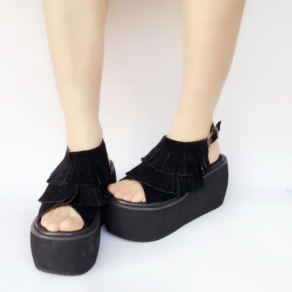 princess sweet lolita shoes pure handmade leather muffins thick sole casual fringed all match fashion women an7531 sandals, Black
princess sweet lolita shoes pure handmade leather muffins thick sole casual fringed all match fashion women an7531 sandals, Black